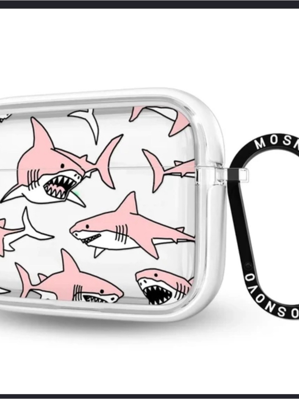 BNIB Mosnovo Kids Clear AirPods Case with Pink Shark Print